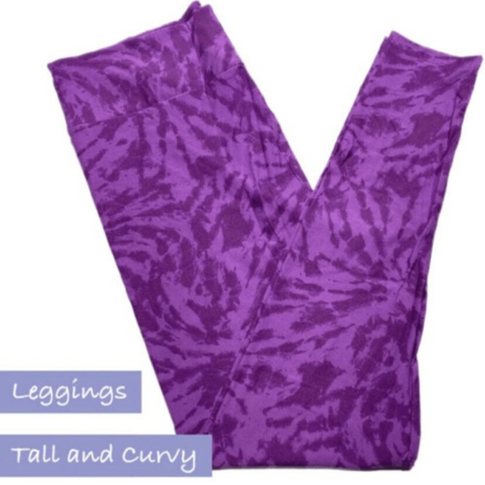 LuLaRoe Womens Leggings TC Shades Of Purple‎ Tie Dye Tall And Curvy NWT